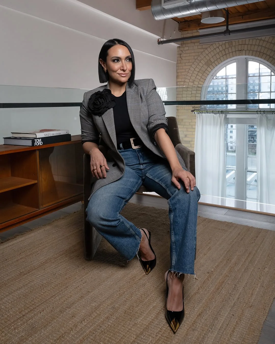 elegant fall office outfits 2026 Relaxed Denim With a Tailored Blazer That Never Fails