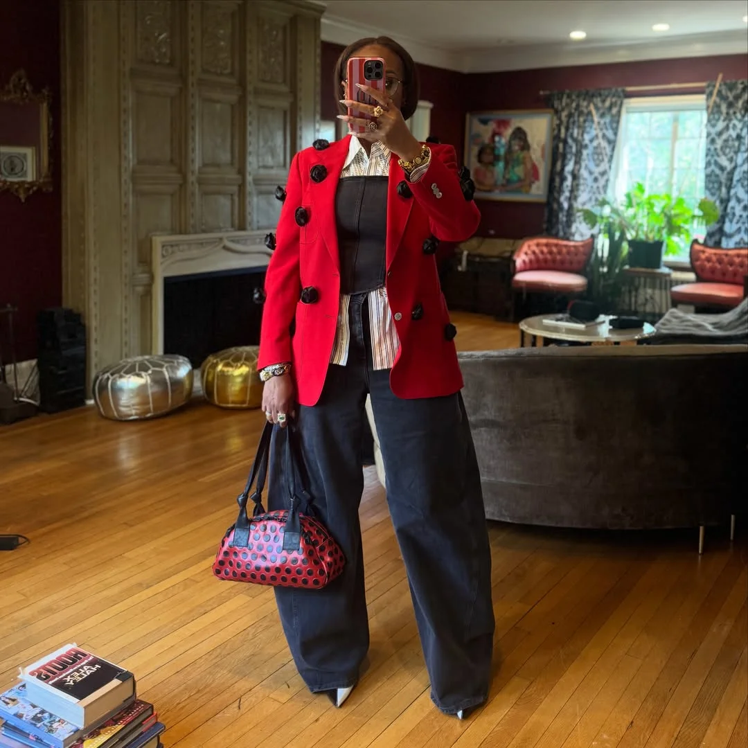 fall 2026 outfits for black women Bold Red Tailoring That Reinvents Evening Fall Dressing