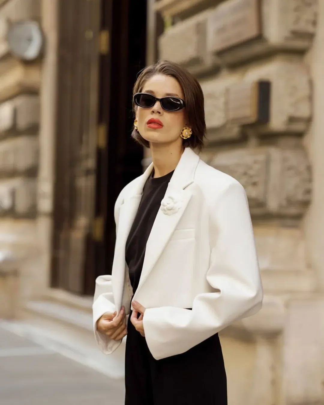 Fall blazer outfit inspo 2026 Black and White Minimalism With European Flair