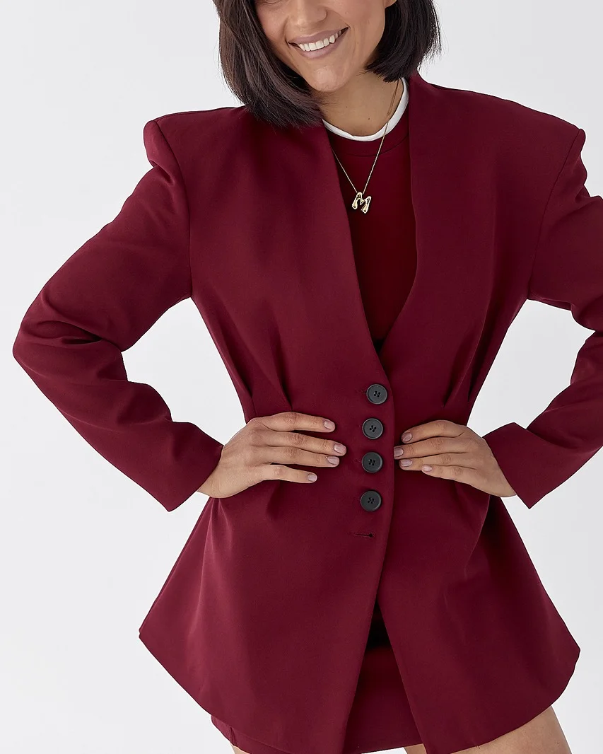 Fall blazer outfit inspo 2026 Burgundy Power Dressing for Fall Evenings