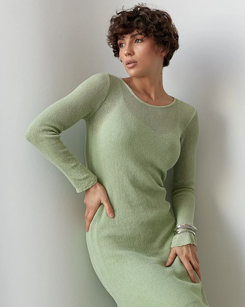 fall fashion inspiration 2026 The Soft Sage Knit Dress for Effortless Elegance