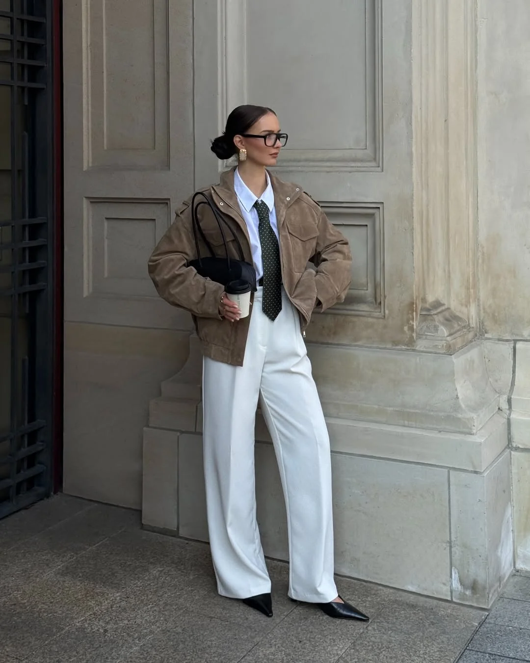 fall office outfits for women 2026 The New Office Uniform Relaxed Tailoring with a Statement Tie