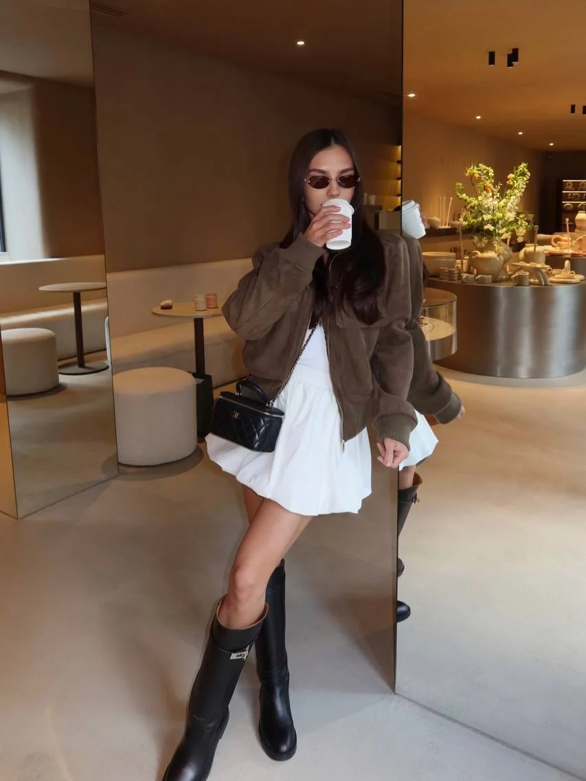 fall outfits for big busted women 2026 Oversized Bomber Jackets With Feminine Contrast