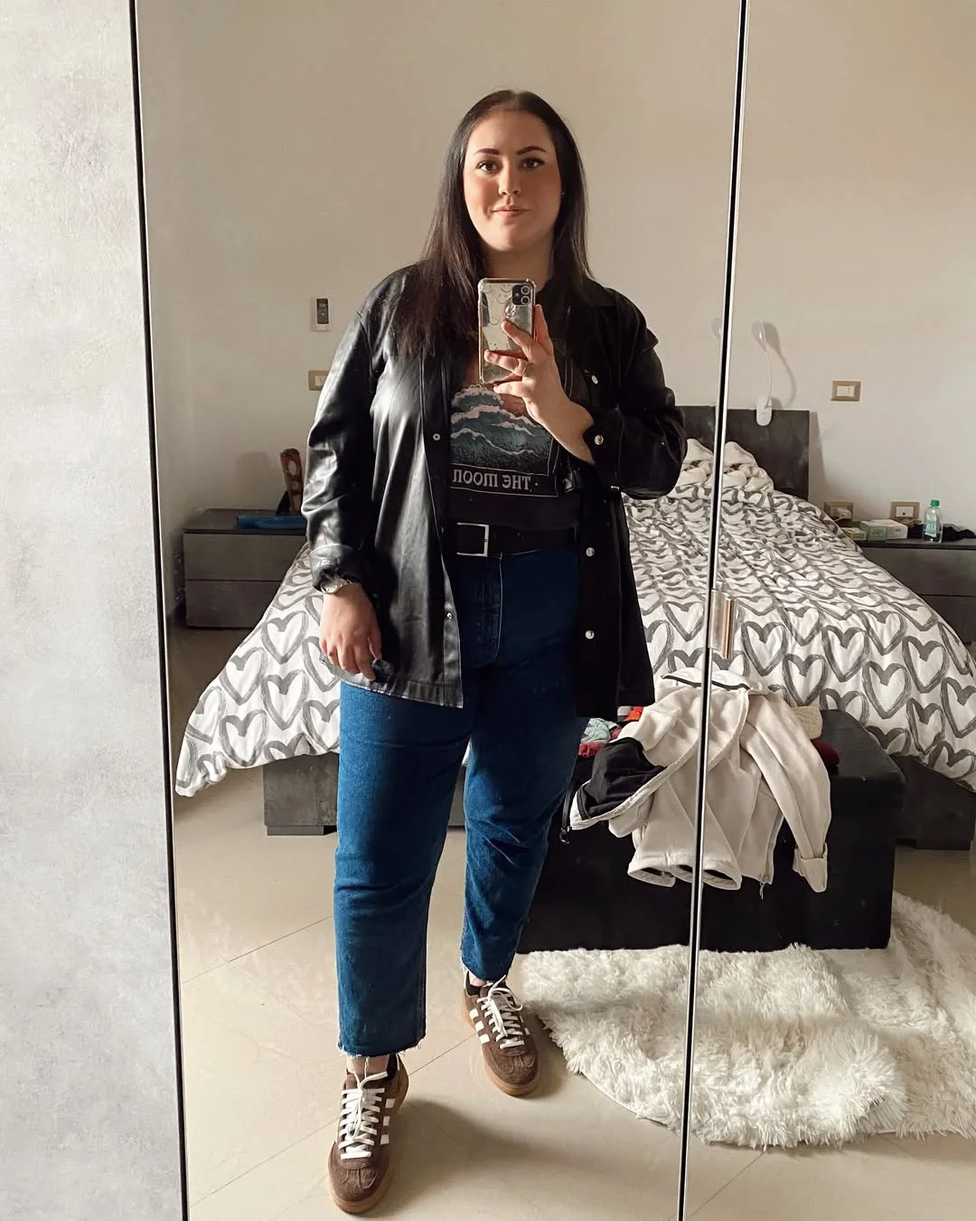 fall outfits for plus size women 2026 Leather Layers and Dark Denim for Everyday Edge