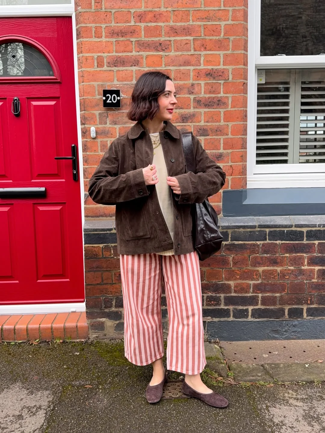 fall outfits for women in 30s style Chocolate Brown and Soft Stripes for Effortless Autumn Style