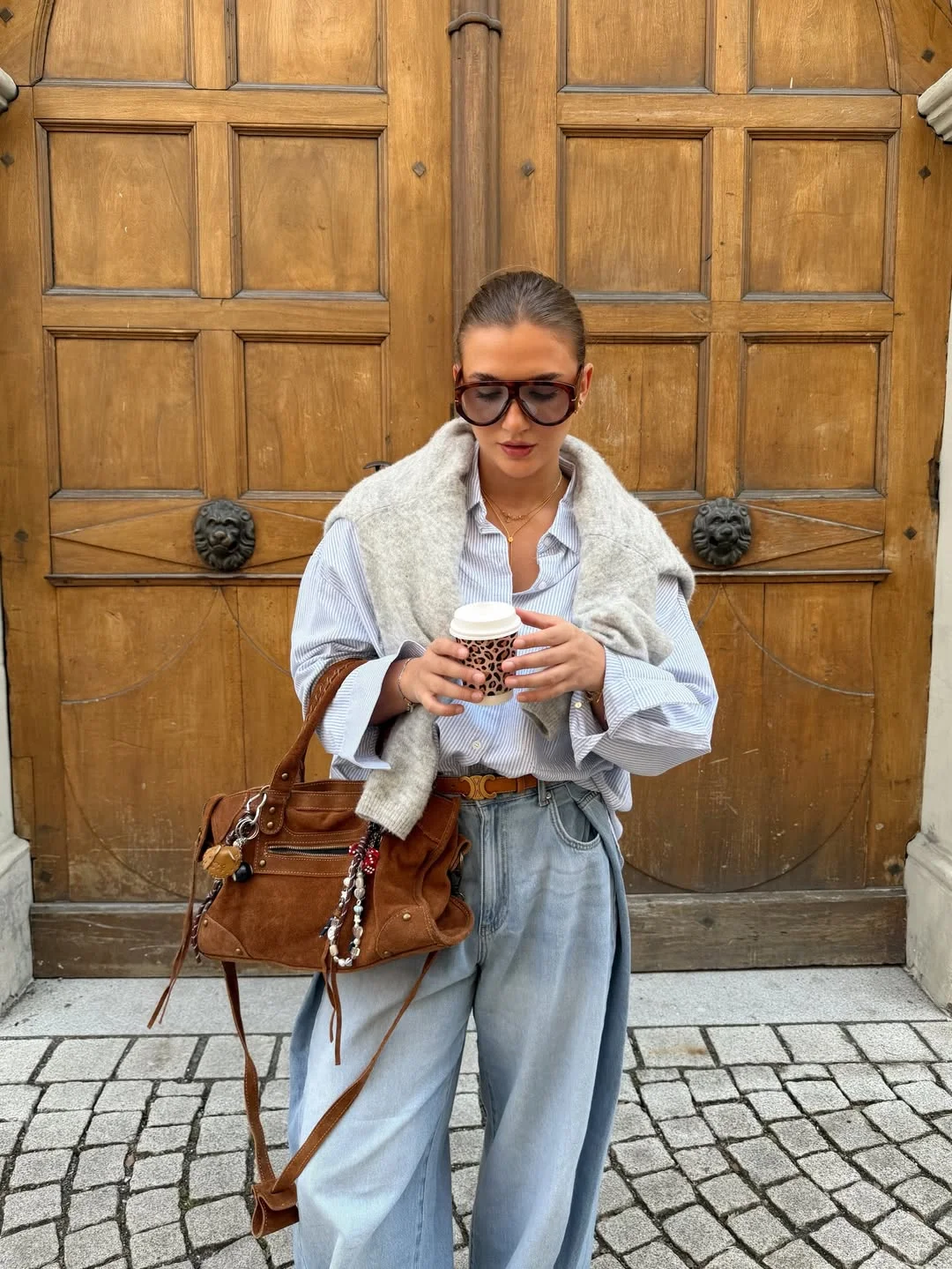fall outfits for women in 30s style Relaxed Denim and Luxury Layering