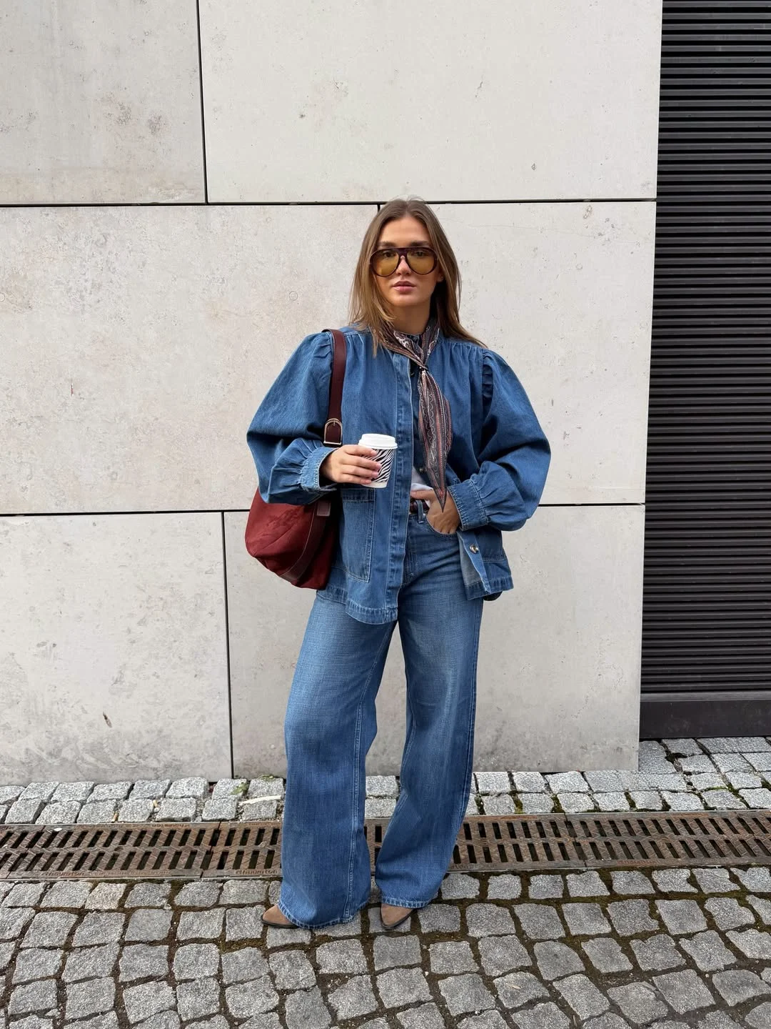 fall outfits for women in 30s style Elevated Double Denim With European Influence