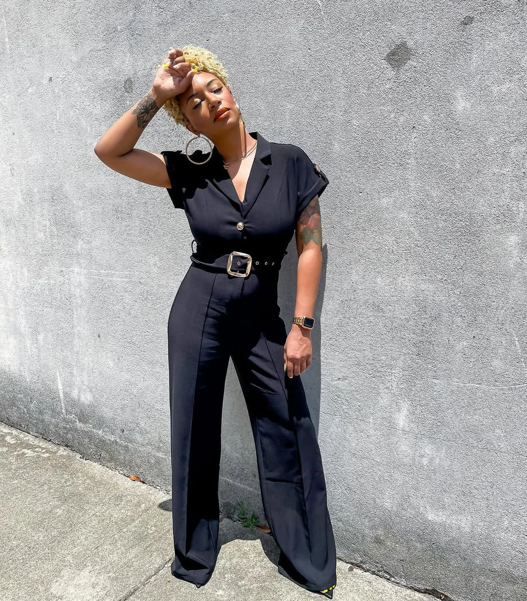 fall outfits for women in 30s style Tailored Black Jumpsuit With Powerful Simplicity