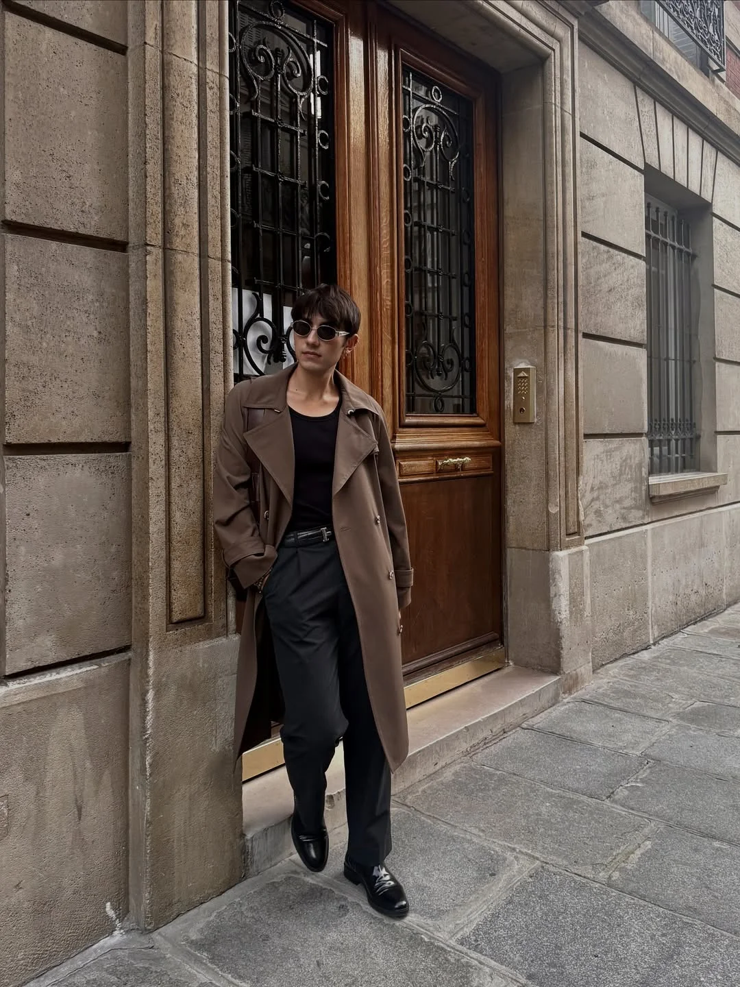 Fall outfits ideas for men 2026 Refined Trench Coat Styling With Dark Tailored Basics