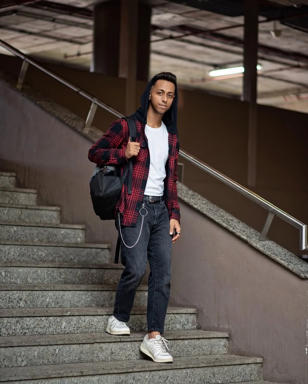 Fall outfits ideas for men 2026 Plaid Hoodie Shirt Combination For Casual Urban Style