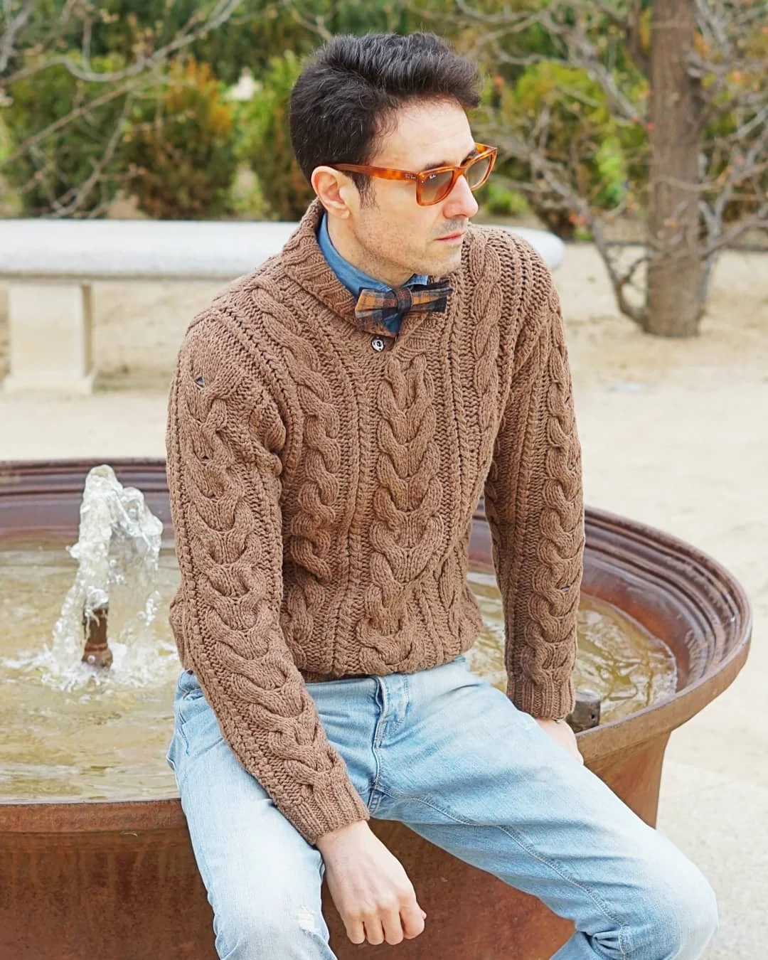 Fall outfits ideas for men 2026 Chunky Cable Knit Sweater With Heritage Appeal