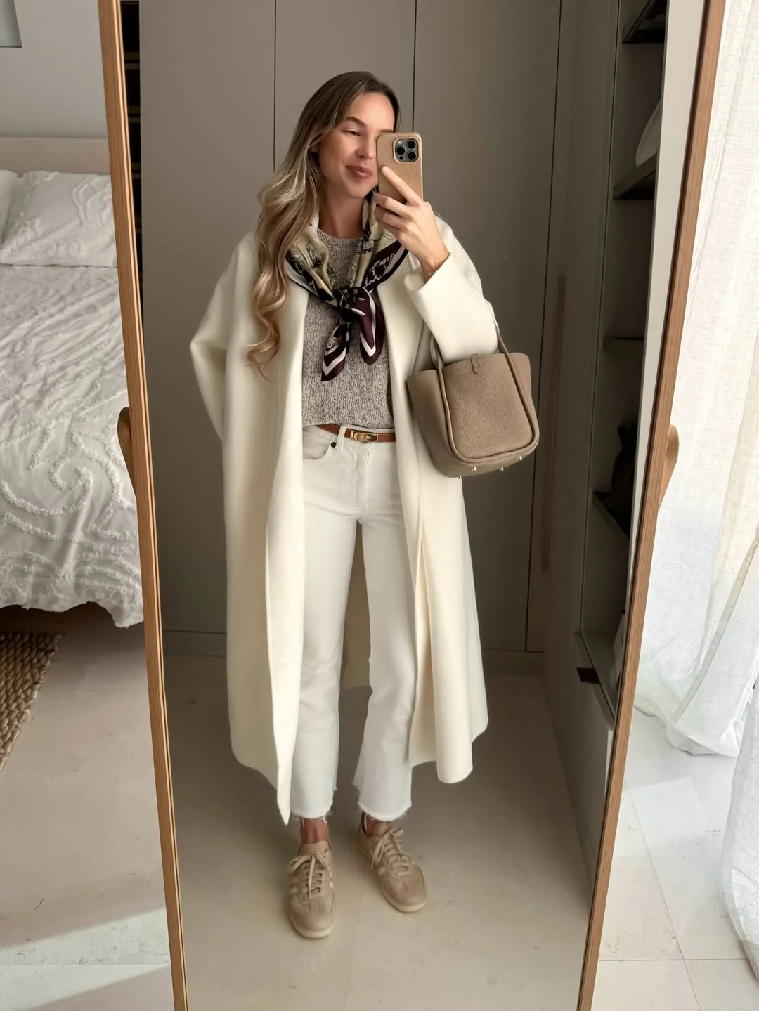 fall outfits with coat 2026 Quiet Luxury in Soft Beige Tones
