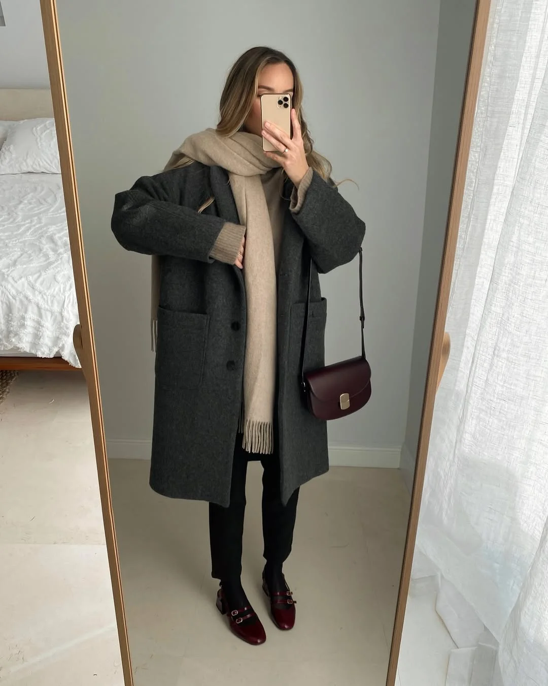 fall outfits with coat 2026 Grey Layers and a Soft Scarf for Chilly Days