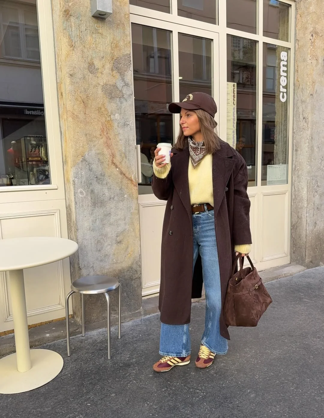 fall outfits with coat 2026 Rich Brown Tones for an Effortless Coffee Run