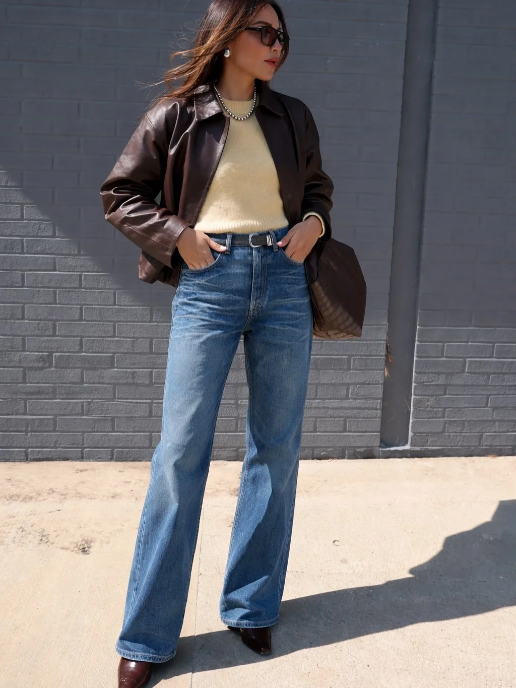 fall outfits with jeans 2026 Leather Jacket and Blue Jeans for Timeless Fall Style