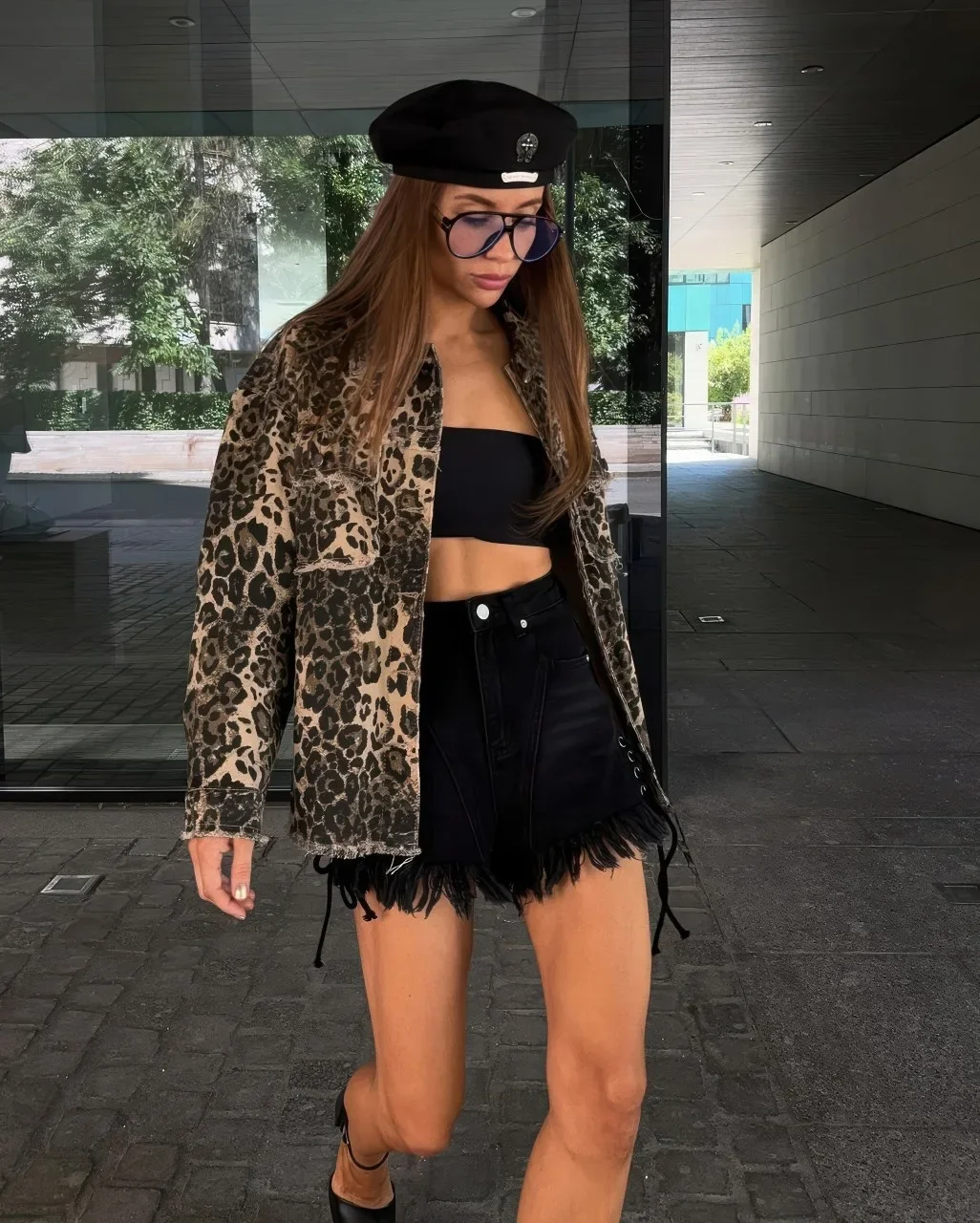 fall outfits with jeans jacket 2026 Leopard Print Meets Cool-Girl Confidence