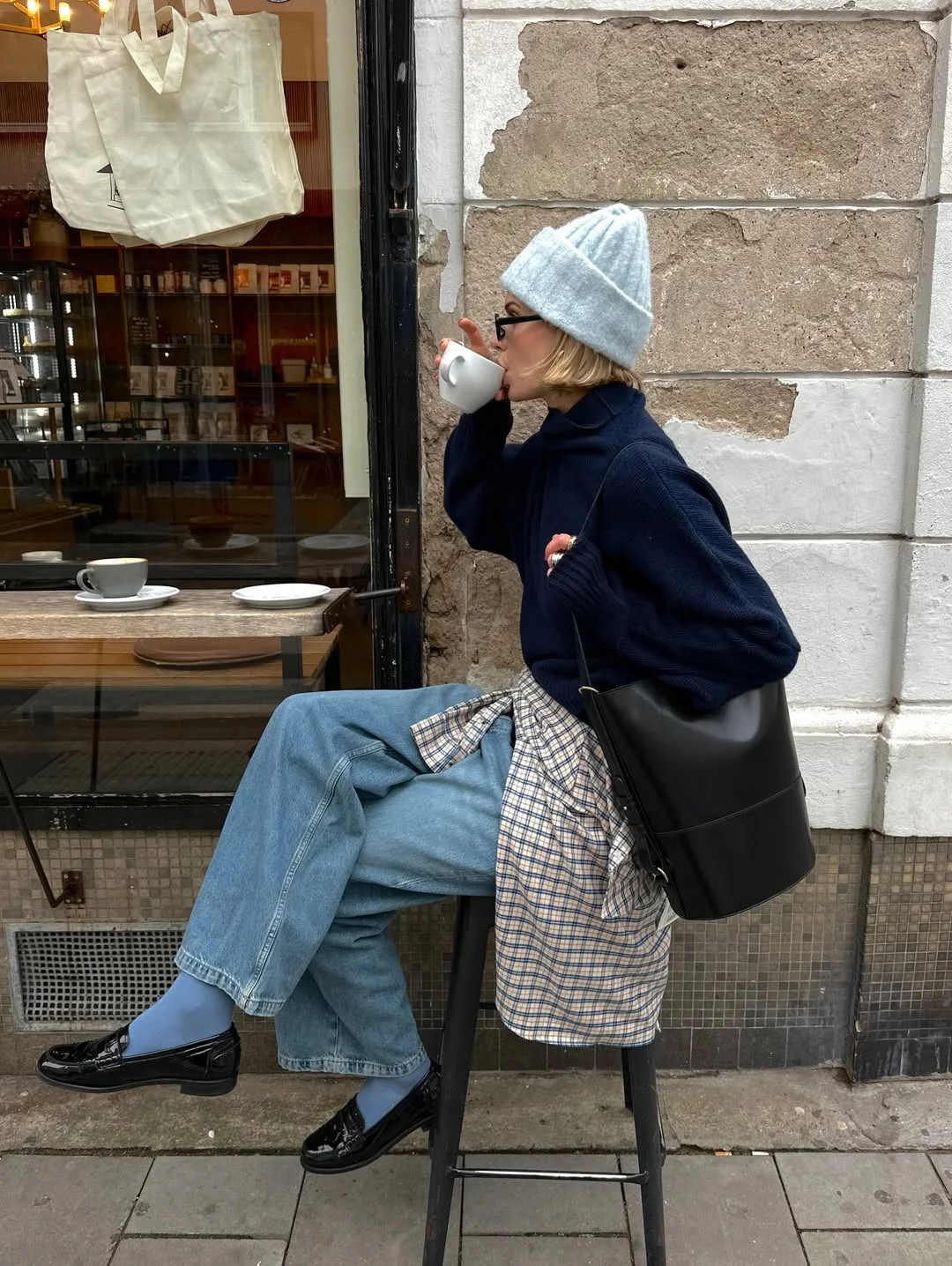 fall outfits with sweater 2026 Soft Blue Accents That Refresh Classic Sweater and Jeans Styling