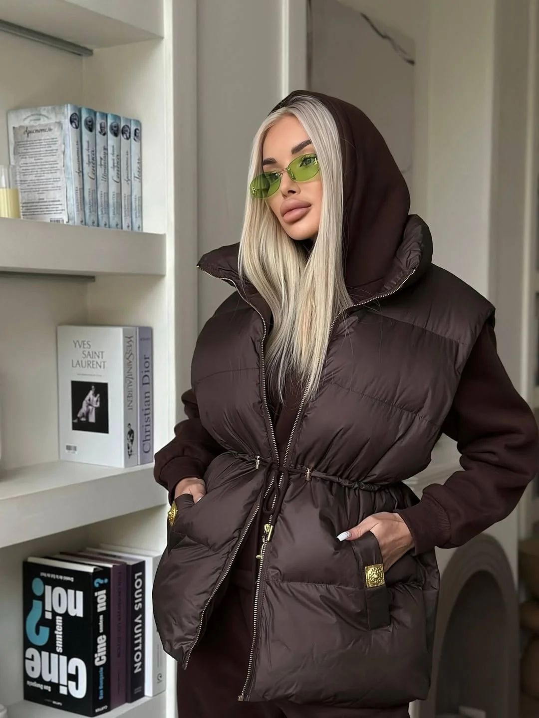 fall outfits with vests 2026 Chocolate Puffer Layers That Embrace Falls Richest Colors