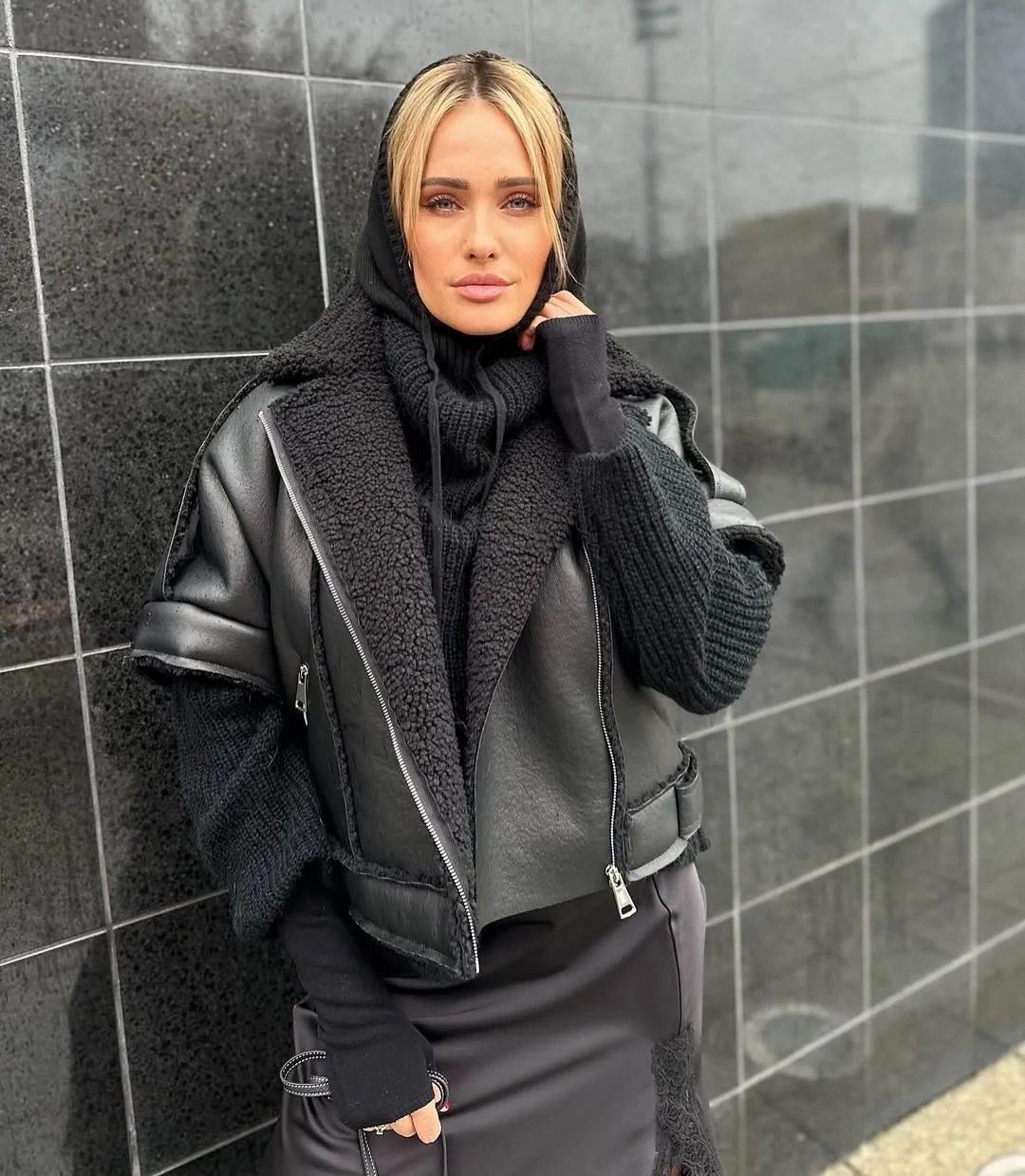 fall outfits with vests 2026 Textured Black Layers for the Coldest Autumn Days