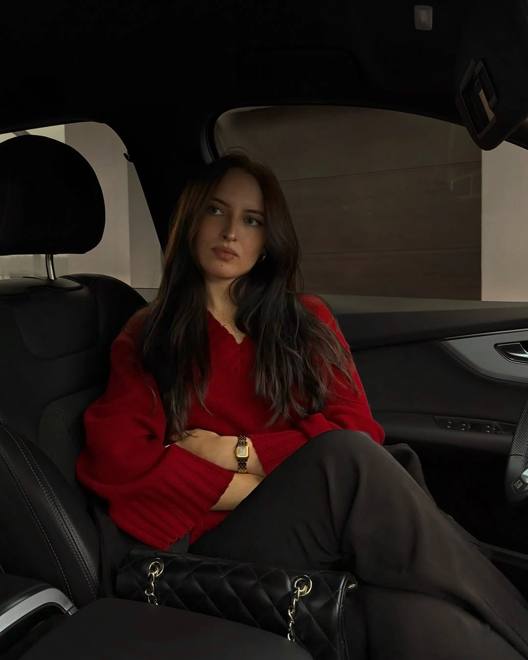 fall travel outfits 2026 A Bold Red Sweater That Brightens Cloudy Travel Days