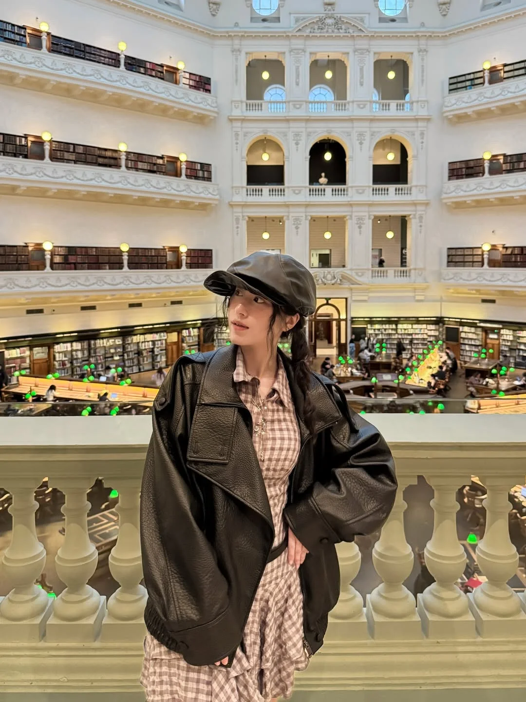 fall travel wardrobe for women 2026 Soft Checks And Leather Layers For Elegant Museum Days