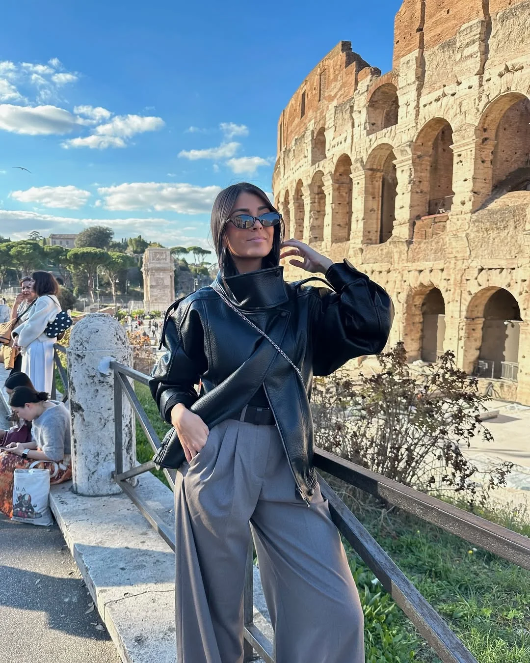 fall travel wardrobe for women 2026 European City Style Built Around Modern Leather And Wide-Leg Trousers