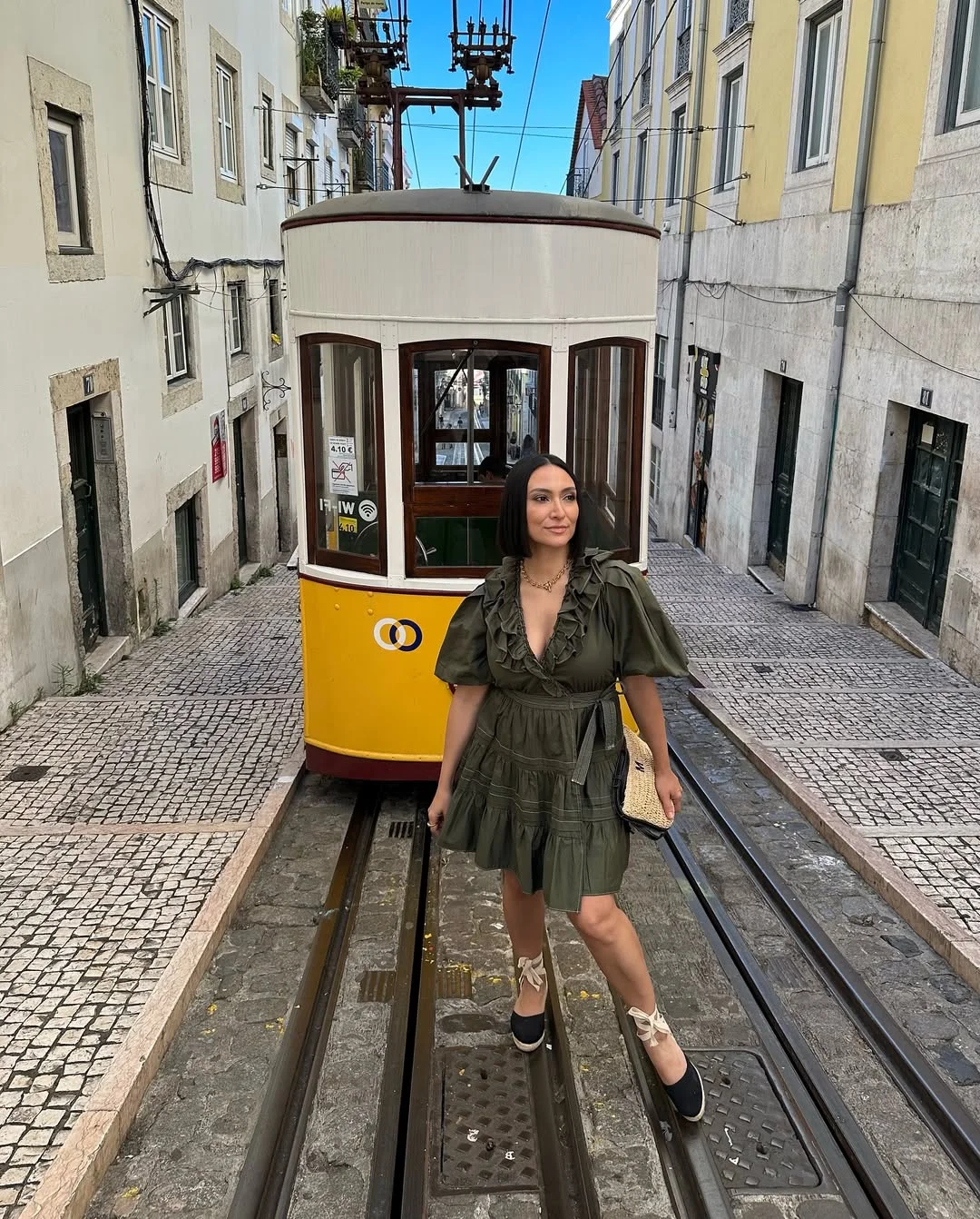 fall travel wardrobe for women 2026 A Romantic Olive Dress That Belongs In Southern Europe