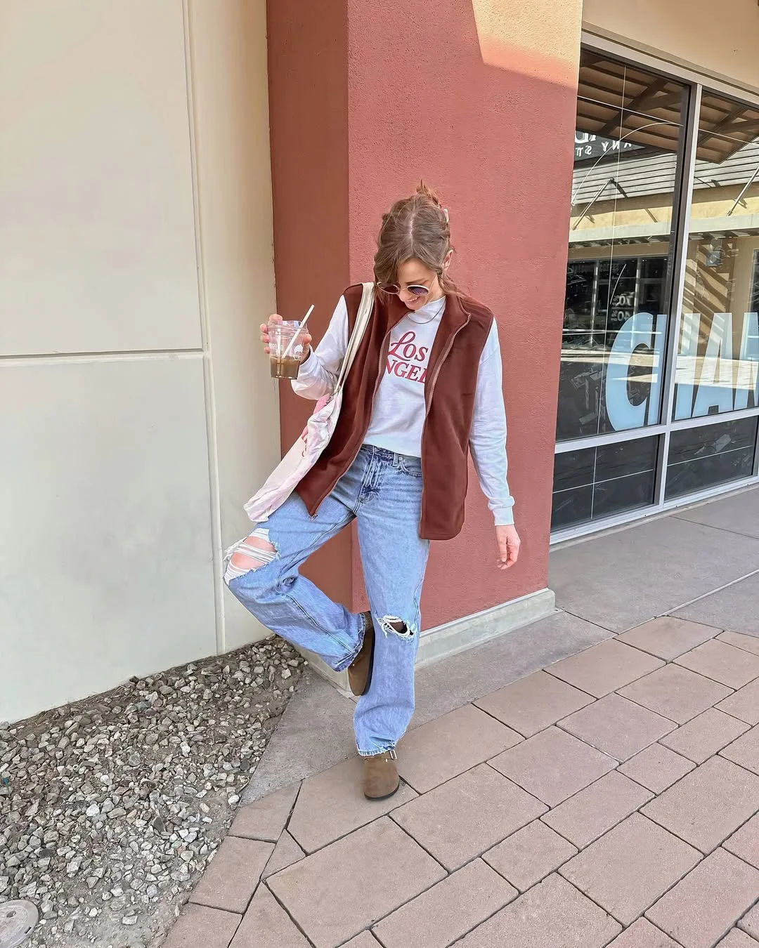 fall vest outfits for women 2026 Casual Brown Fleece Vests and Blue Jean Classics