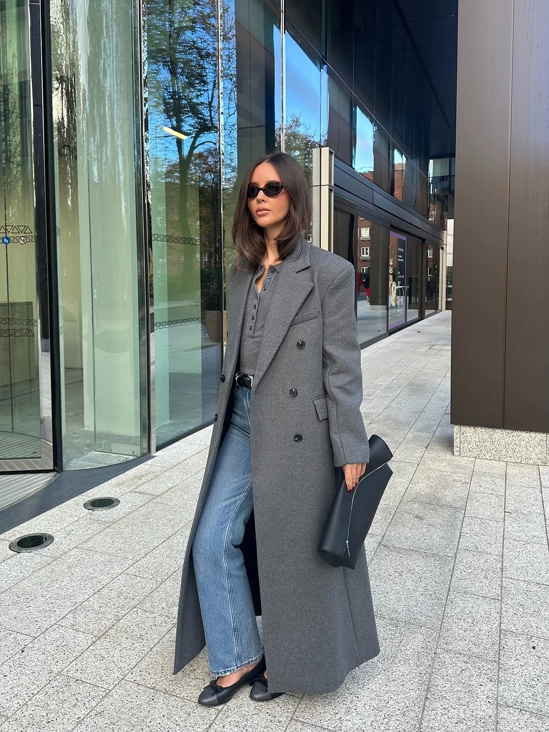 modest fall outfits 2026 Tailored Gray Outerwear That Elevates Everyday Denim