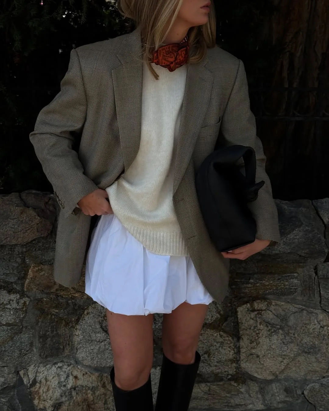 simple fall outfits 2026 A Tailored Blazer Makes a Mini Dress Feel Timeless