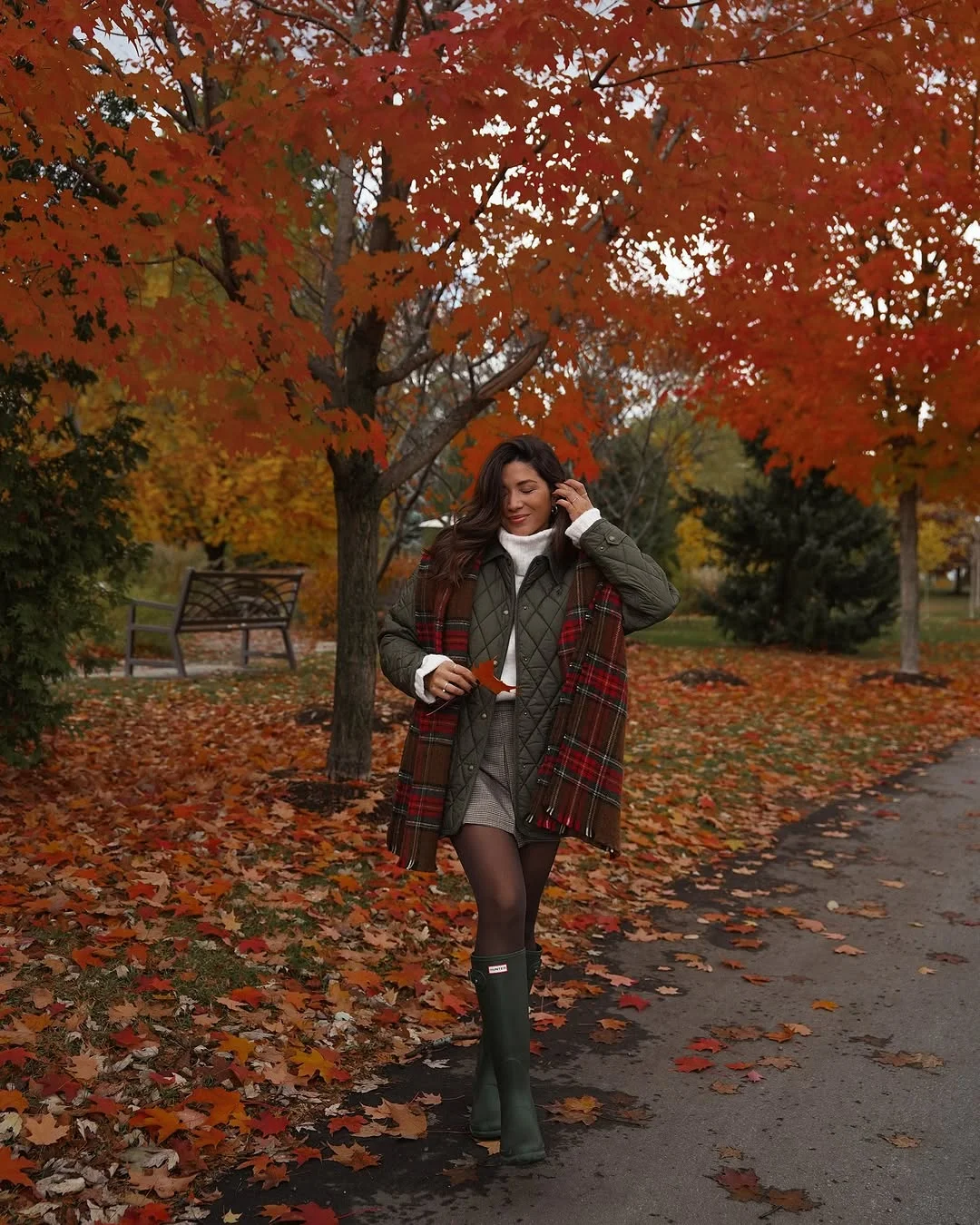 simple fall outfits 2026 Classic Plaid and Rain Boots Celebrate the Best of Fall