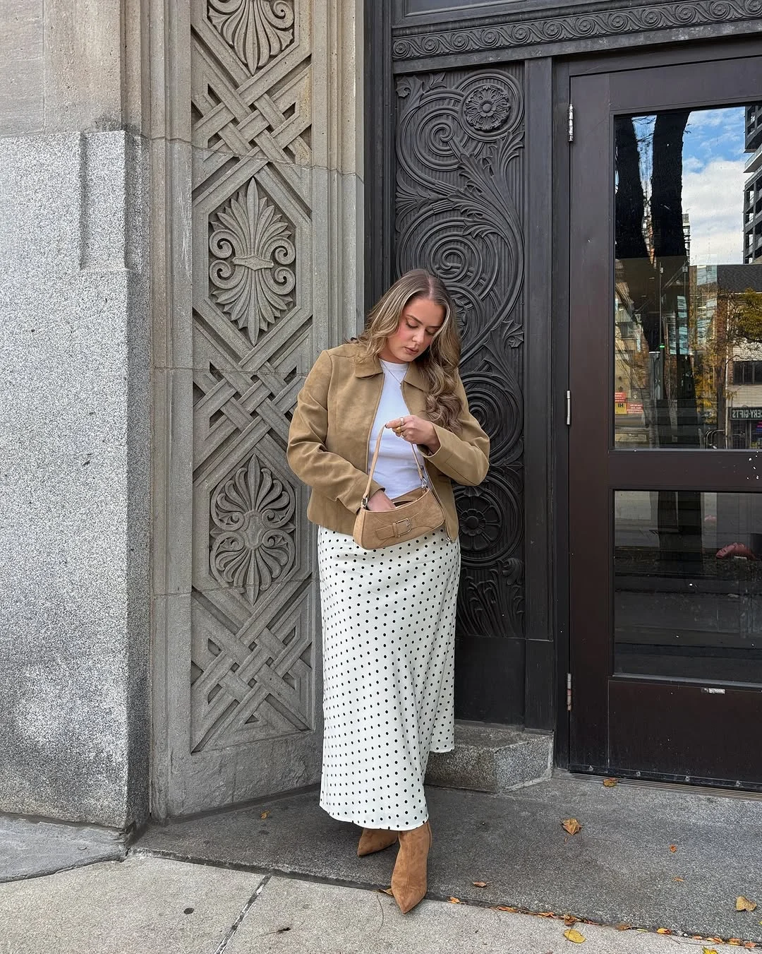 simple fall outfits 2026 Soft Neutrals and Polka Dots Feel Fresh Every Fall