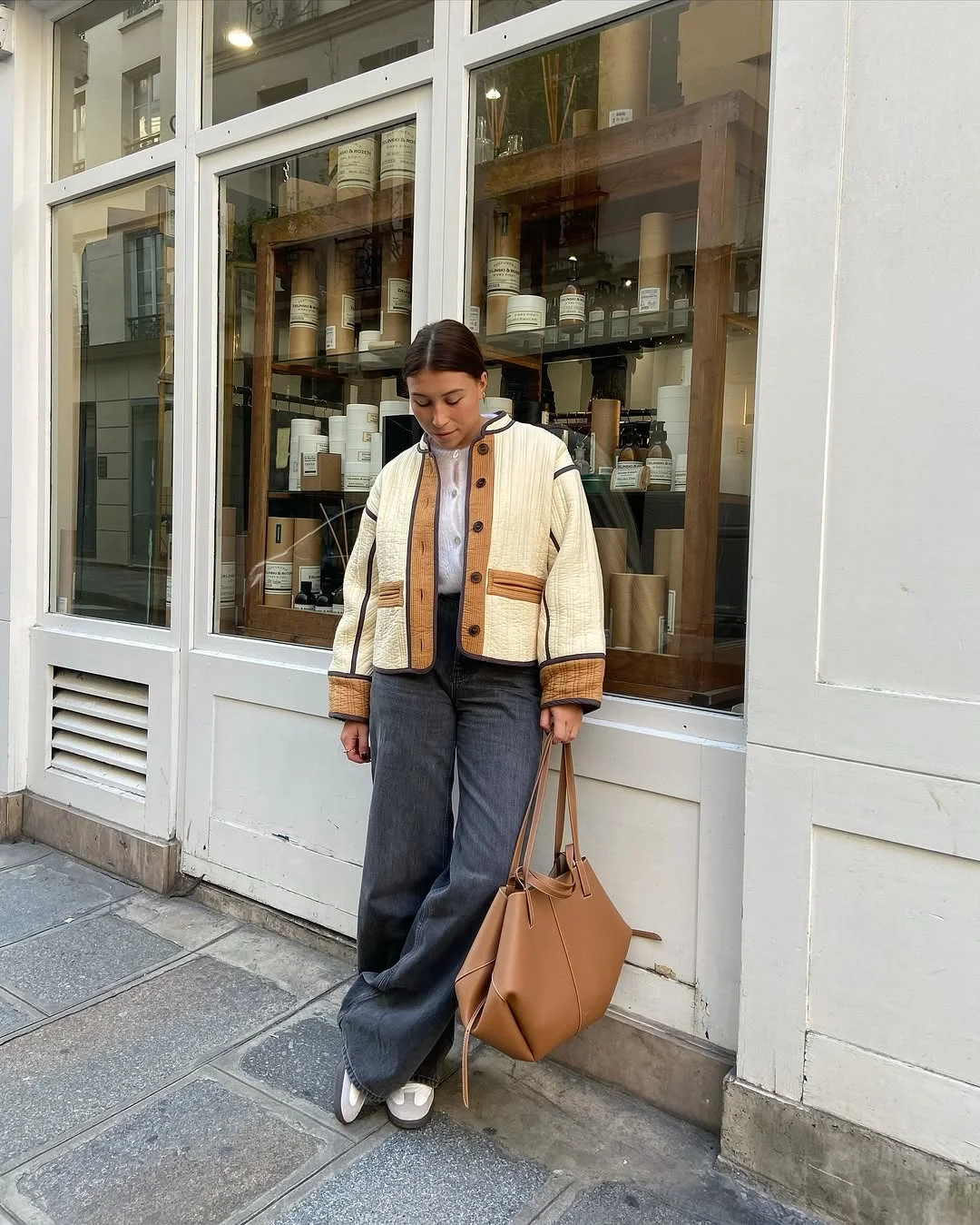 simple fall outfits 2026 Quilted Layers and Wide-Leg Denim for Everyday Elegance