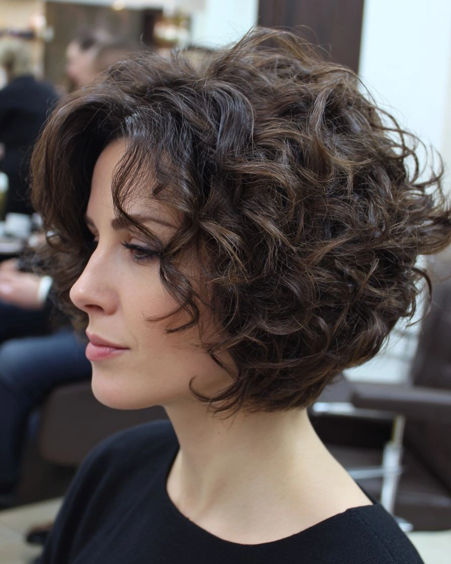 august hairstyles and color ideas 2026 Textured Curly Bob with Effortless Volume