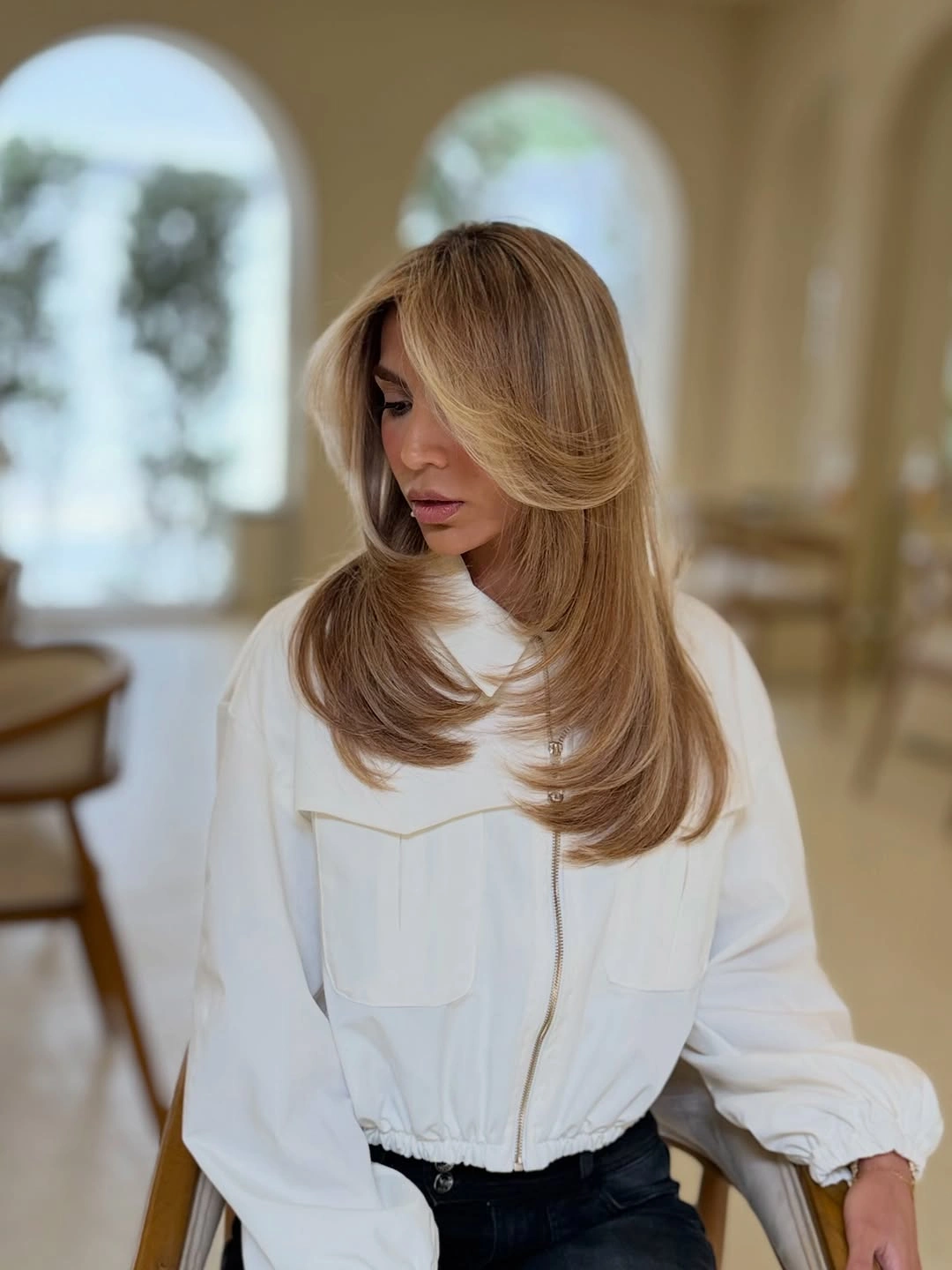 august hairstyles and color ideas 2026 Luxury Blowout Layers with Soft Honey Contouring