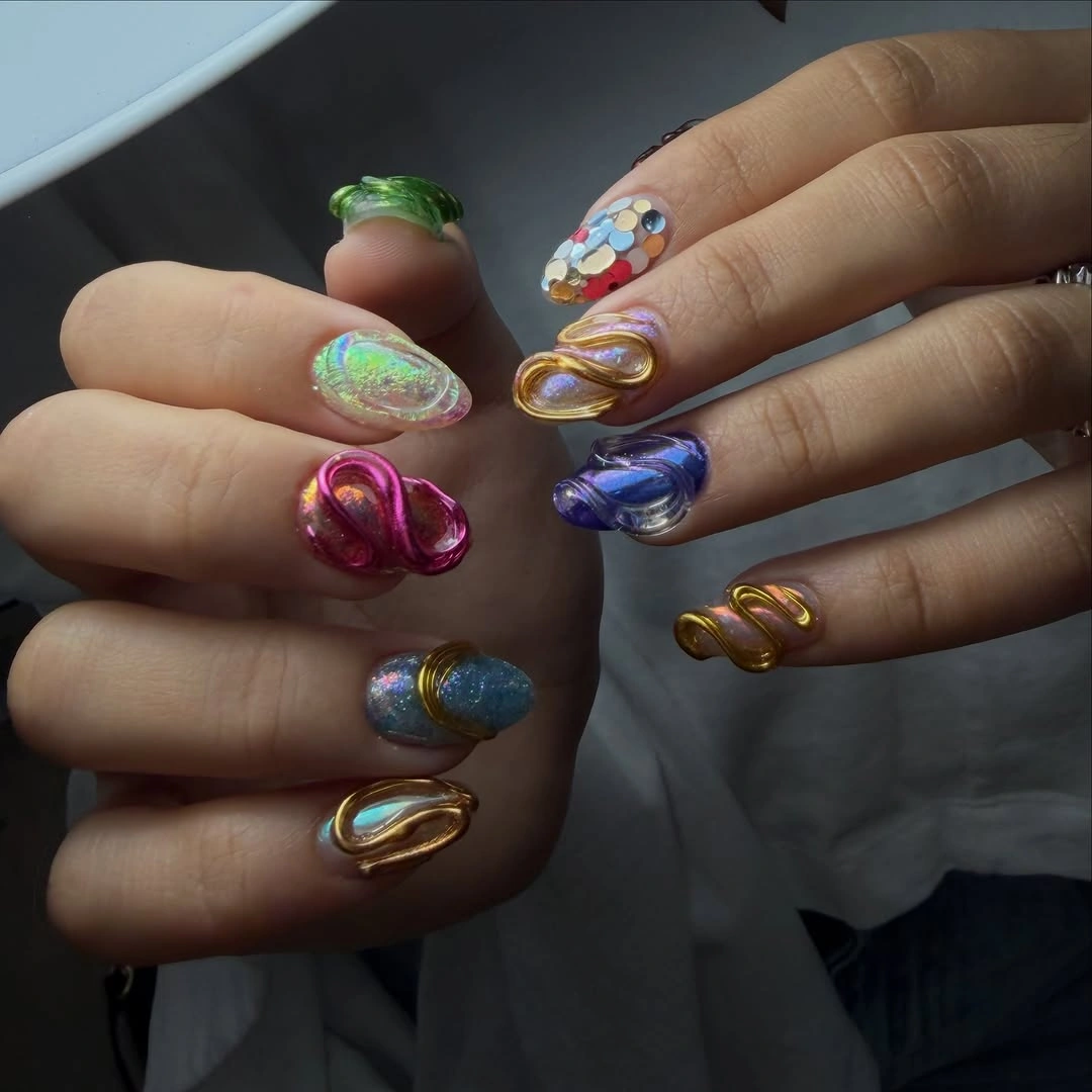 august nails color 2026 Artistic Chrome Nails That Turn Color into Wearable Art