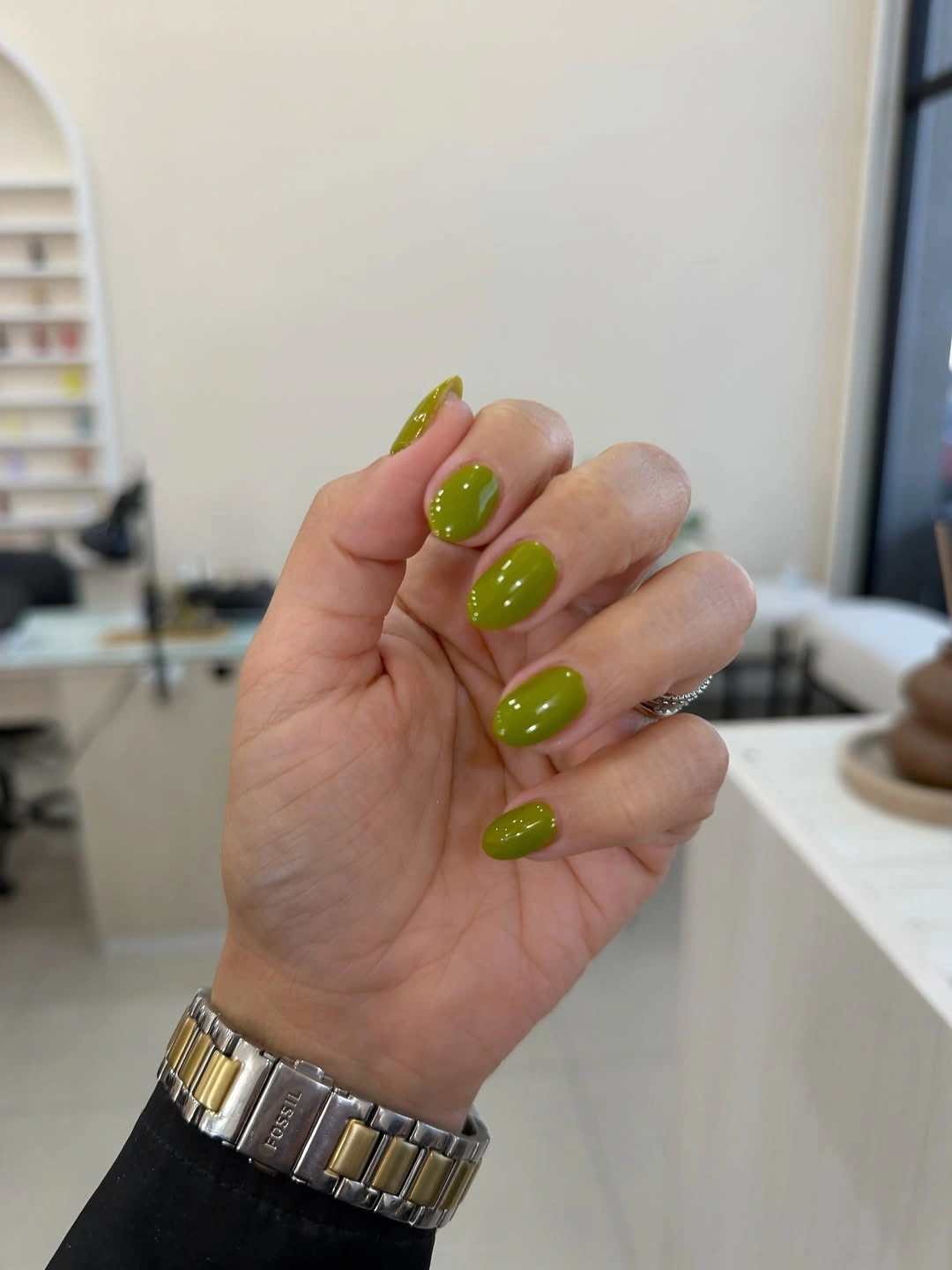august nails color 2026 Olive Green Minimalism That Never Goes Out of Style