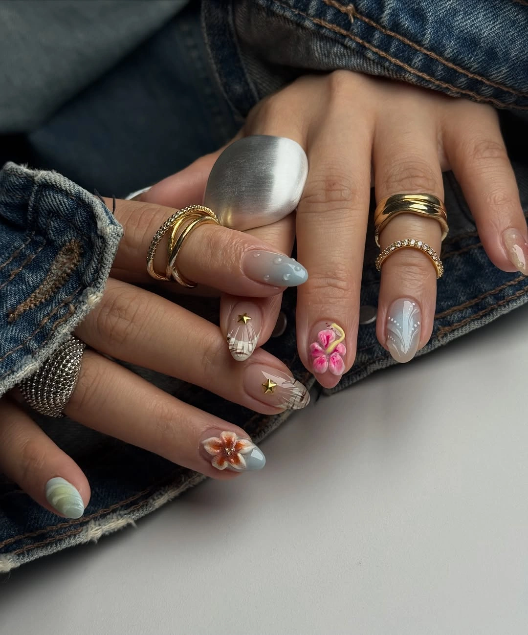 august nails ideas 2026 Mixed Art Nails That Celebrate Creative Freedom