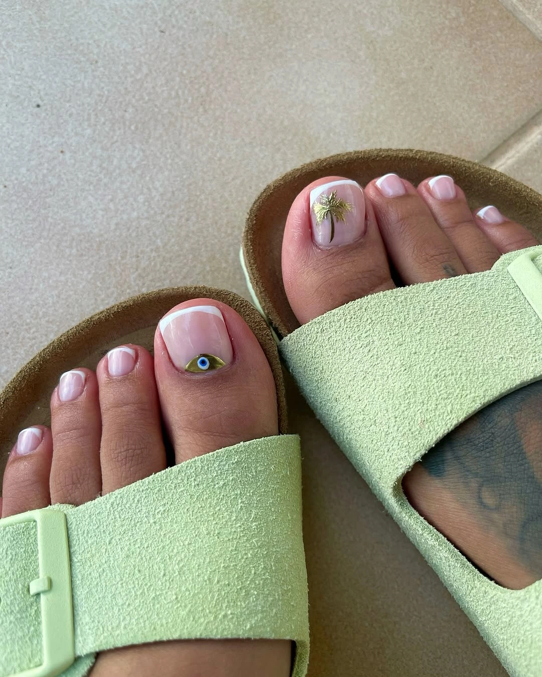 august pedicure nails ideas 2026 Minimal Palm Tree Nail Art for Tropical August Vibes