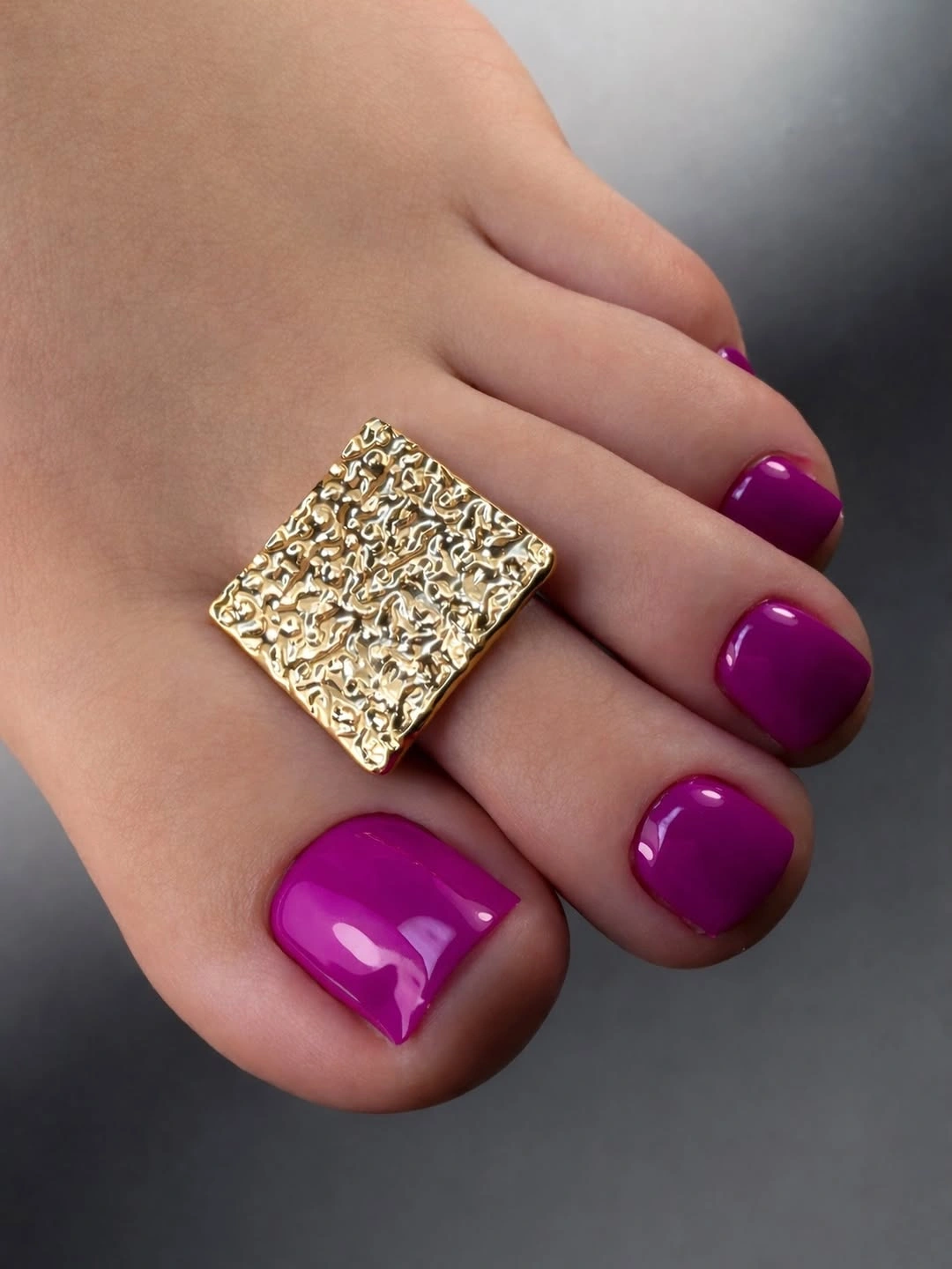 august pedicure nails ideas 2026 Bold Orchid Purple for Confident Summer Days