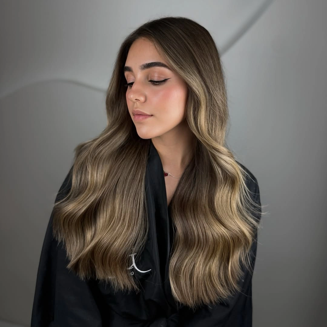 babylights hair ideas Smoky Mushroom Babylights with Face-Framing Brightness