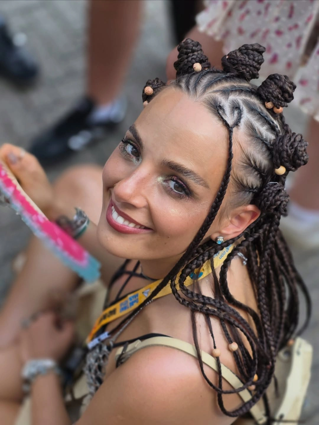 bantu knots hairstyles Festival-Inspired Bantu Knots with Braided Details