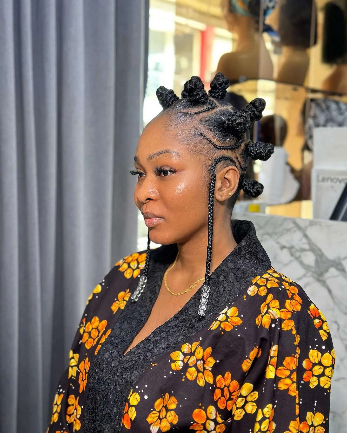 bantu knots hairstyles Decorative Bantu Knots with Braided Accent Pieces
