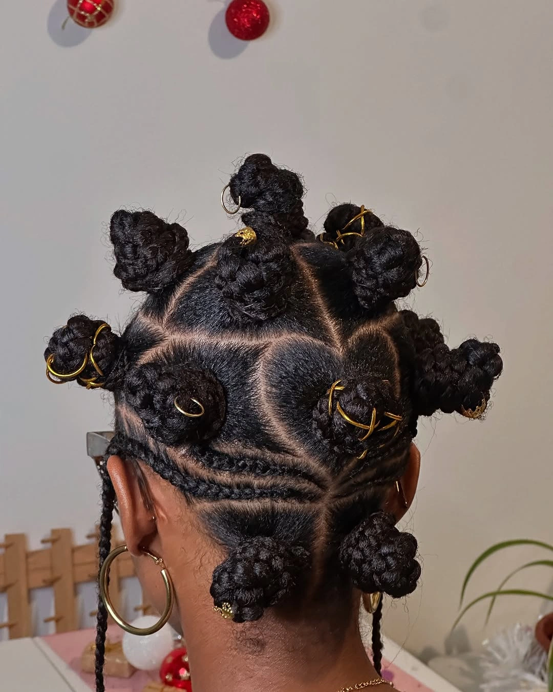 bantu knots hairstyles Statement Bantu Knots with Gold Hair Cuffs