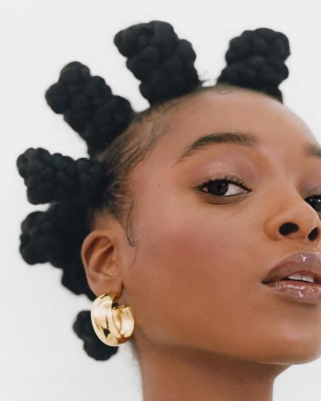 bantu knots hairstyles Oversized Bantu Knots with Minimalist Fashion Energy