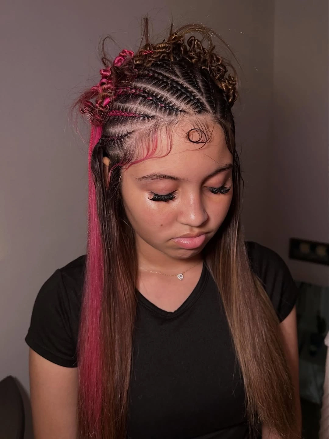 bantu knots hairstyles Creative Half-Up Style with Colorful Braided Accents