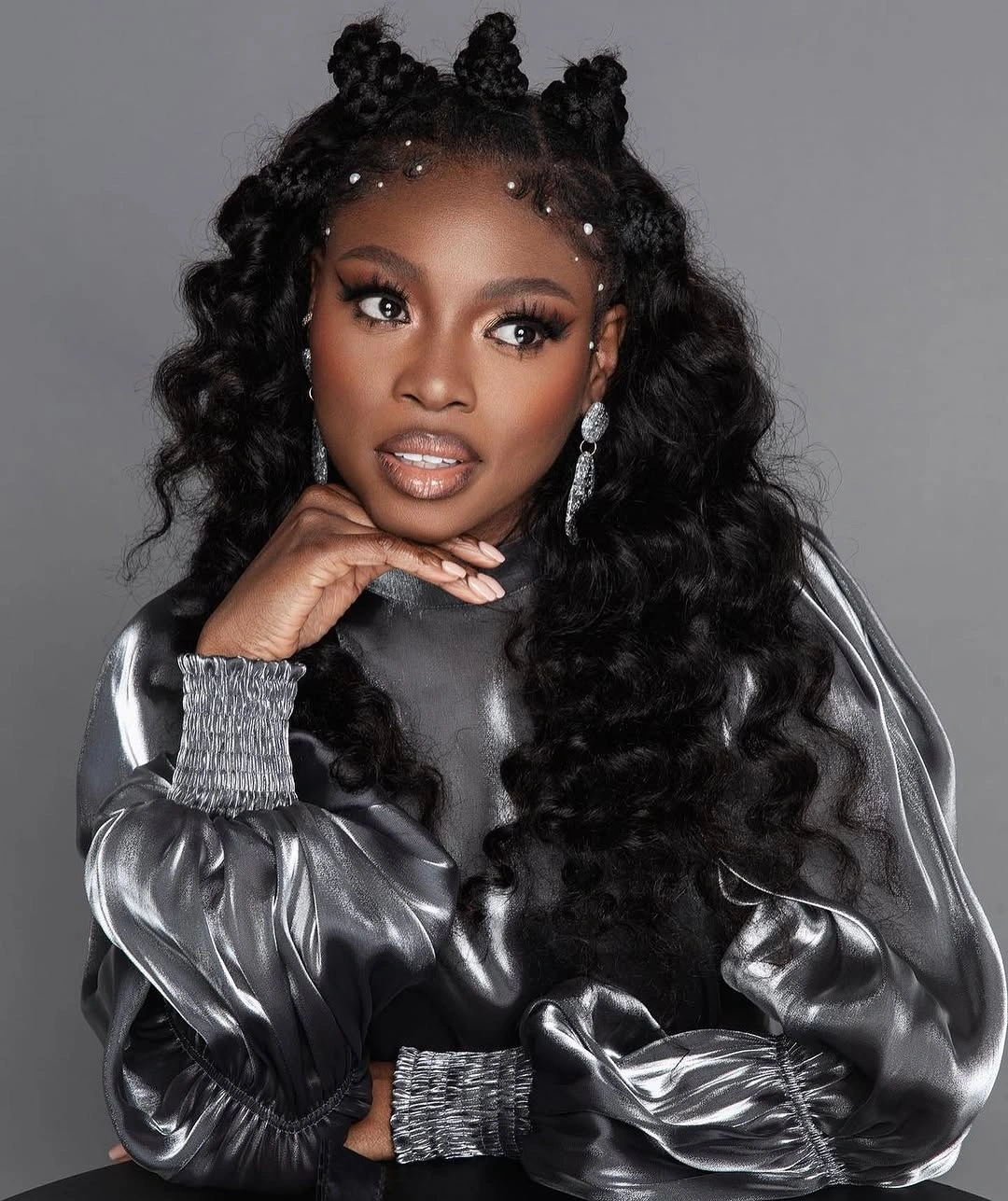 bantu knots hairstyles Romantic Half-Up Bantu Knots with Voluminous Curls