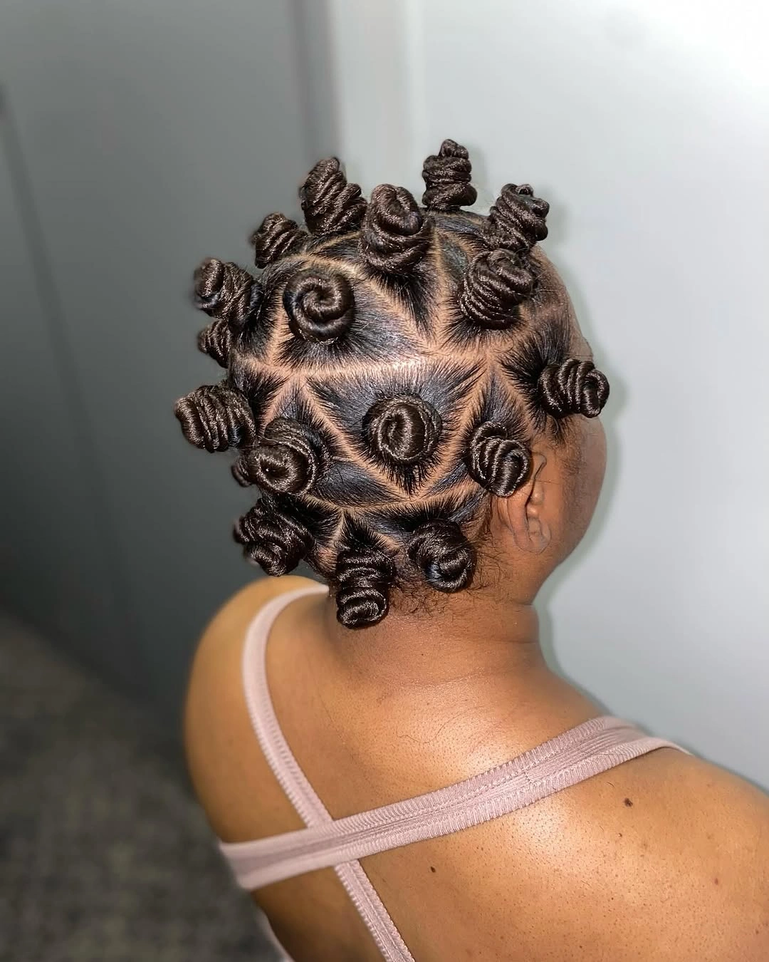 bantu knots hairstyles Precision Spiral Bantu Knots with Sculpted Parting