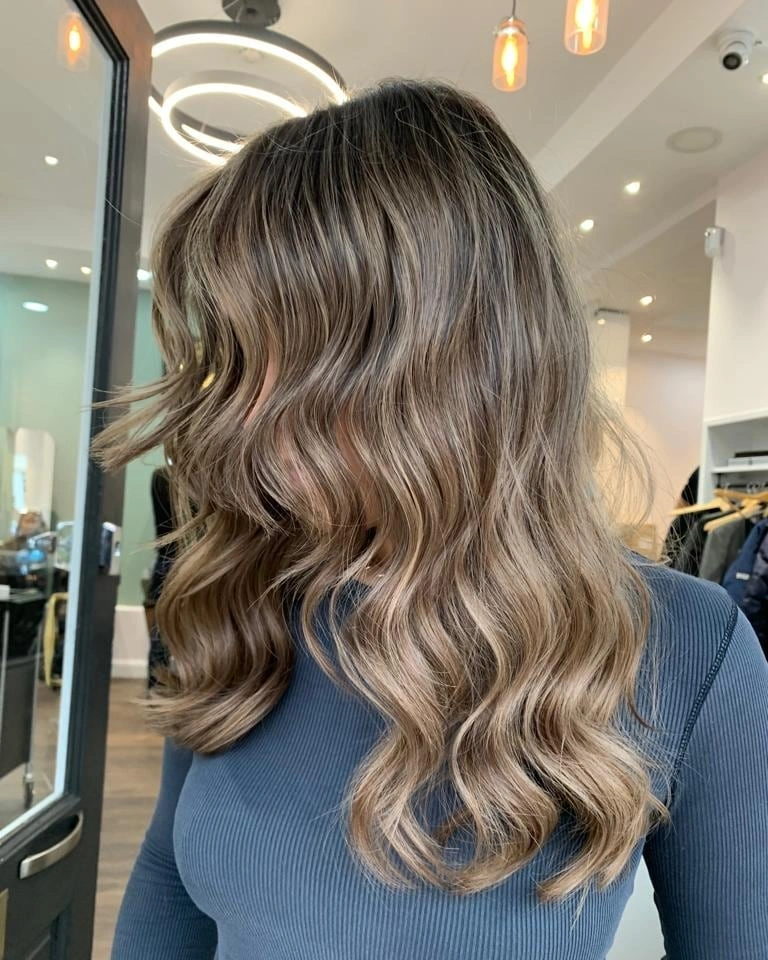 beige blond hair color Soft Mushroom Beige Waves for an Effortlessly Chic Finish