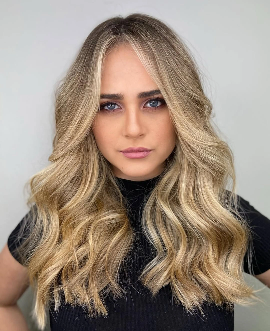 beige blond hair color Golden Beige Blonde with Soft Curtain Layers